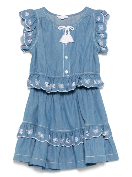  Patachou Embroidered Blouse And Skirt - Blue 