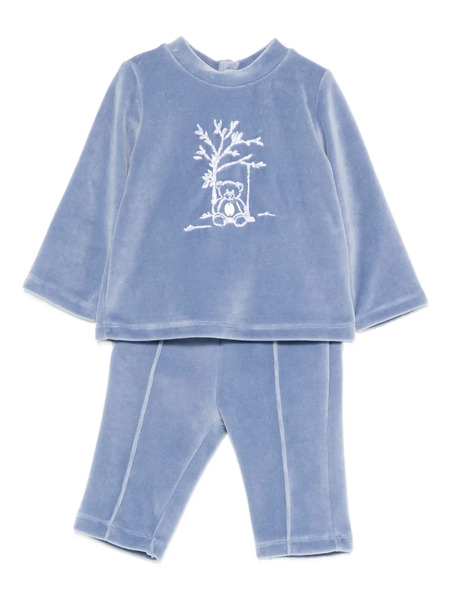  Patachou Embroidered Velour-effect Tracksuit Set - Blue 