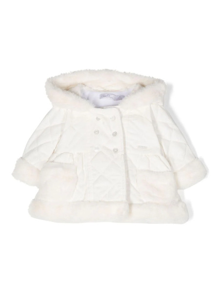  Patachou Faux-fur Detail Quilted Raincoat - Neutrals 