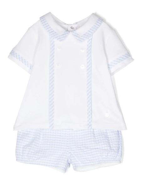  Patachou Gingham Shorts Set - White 