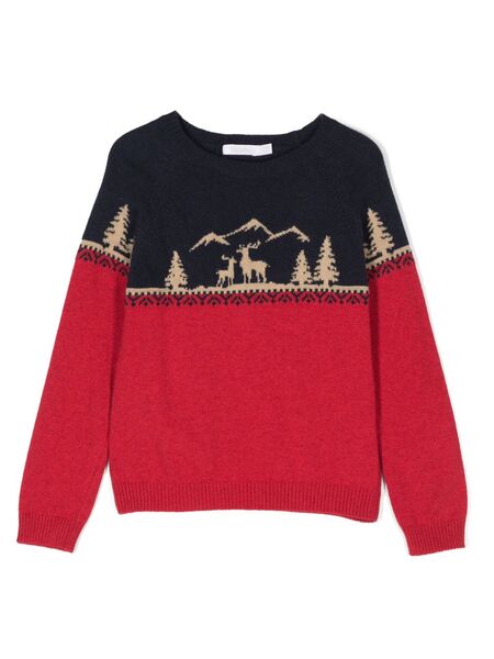  Patachou Intarsia-knit Sweater - Red 