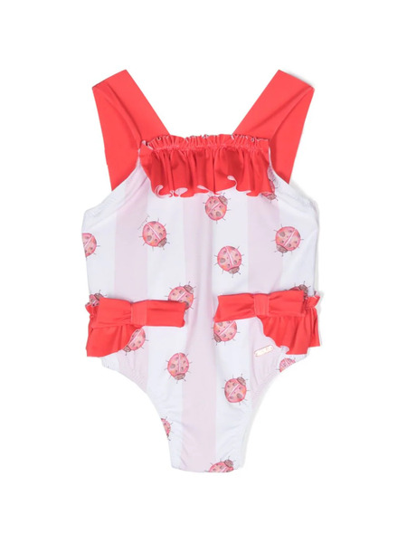  Patachou Ladybug Ruffle-trim Swimsuit - White 