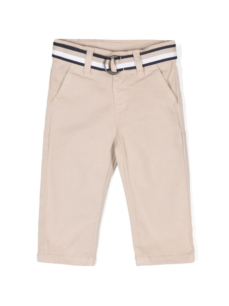  Patachou Logo-embroidered Belted Trousers - Neutrals 