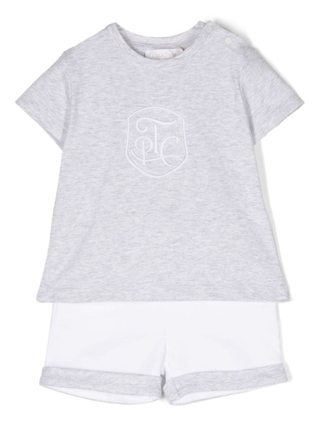  Patachou Logo-embroidered Shorts Set - Grey 