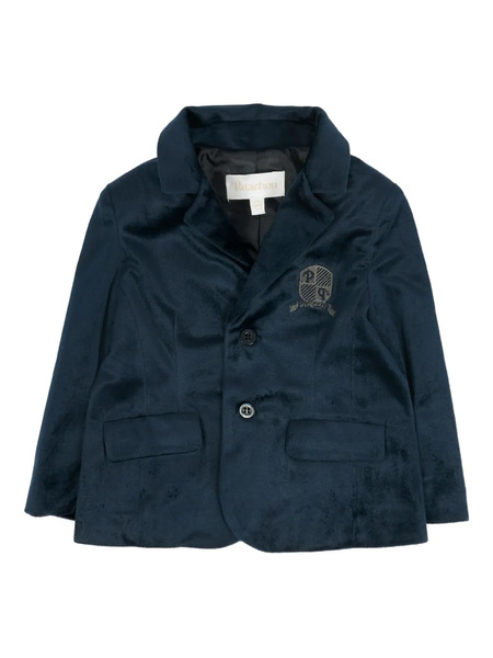  Patachou Logo-embroidered Velvet Jacket - Blue 