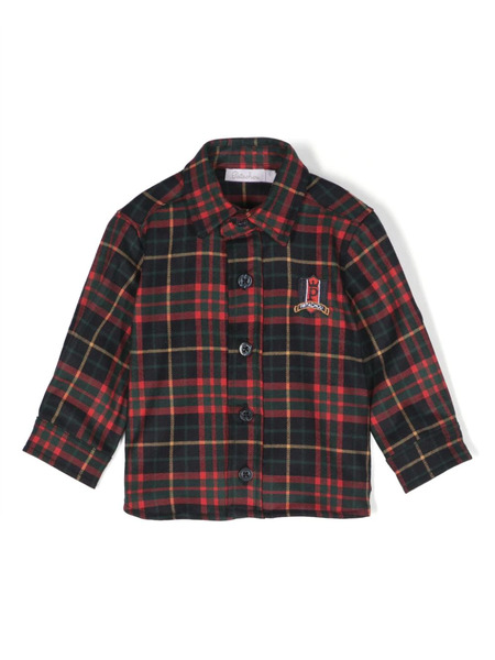  Patachou Logo-patch Checked Shirt - Blue 