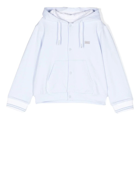  Patachou Logo-patch Drawstring Hoodie - Blue 