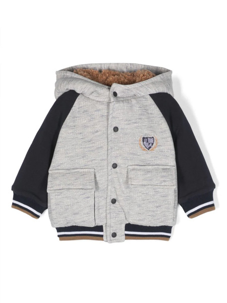  Patachou Logo-patch Hooded Bomber Jacket - Grey 