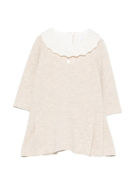  Patachou Long-sleeve Ruffled Dress - Neutrals 