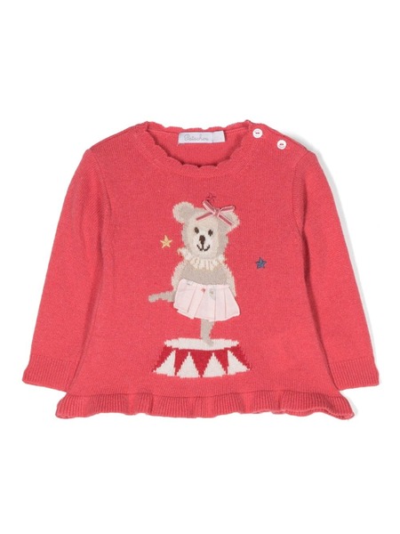  Patachou Patterned Intarsia-knit Jumper - Pink 