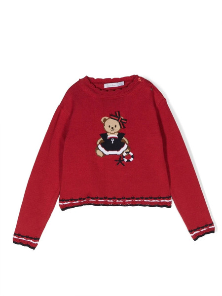  Patachou Patterned Intarsia-knit Jumper - Red 