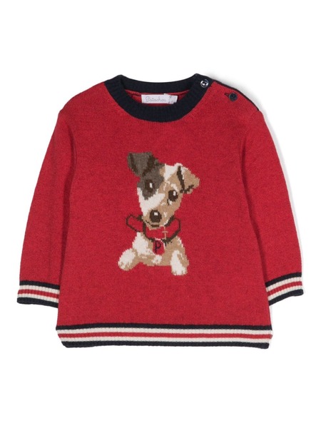  Patachou Patterned Intarsia-knit Jumper - Red 