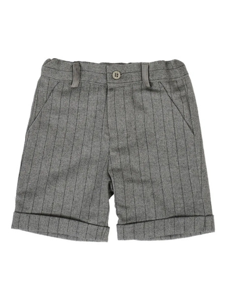  Patachou Pinstripe Cuffed Shorts - Grey 