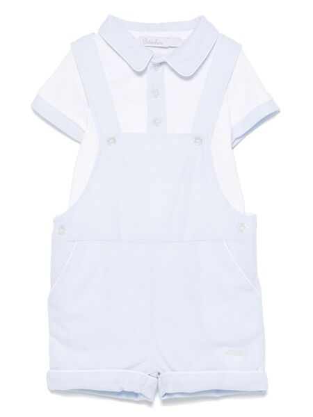  Patachou Piqué-weave Romper - Blue 