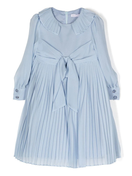  Patachou Pleated Chiffon Maxi Dress - Blue 