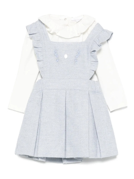  Patachou Pleated Ruffled Dress - Blue 