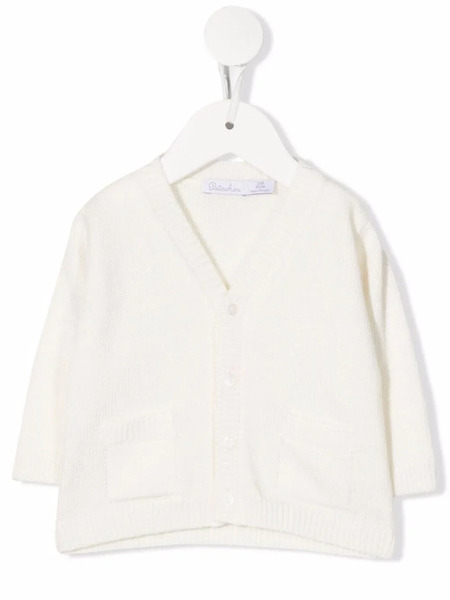  Patachou Ribbed-edge Cardigan - White 