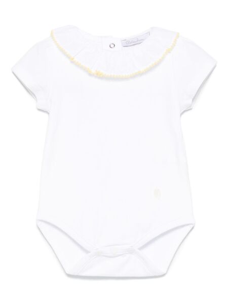  Patachou Ruffled-collar Body - White 