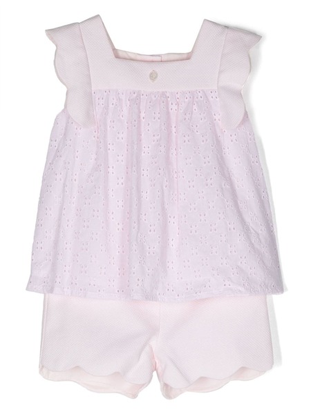  Patachou Scalloped-edge Two-piece Set - Pink 