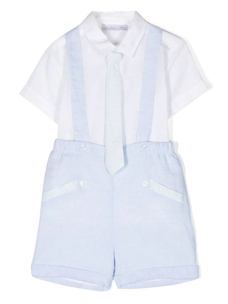  Patachou Short-sleeved Linen Short Set - White 