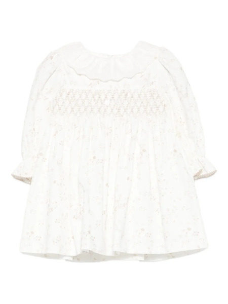  Patachou Smocked Floral-pattern Dress - Neutrals 