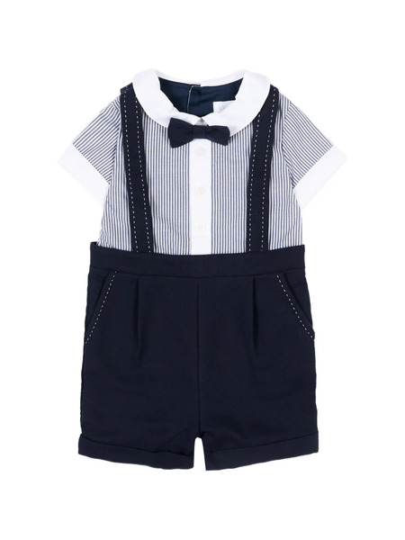  Patachou Striped Bow Tie Shorties - Blue 