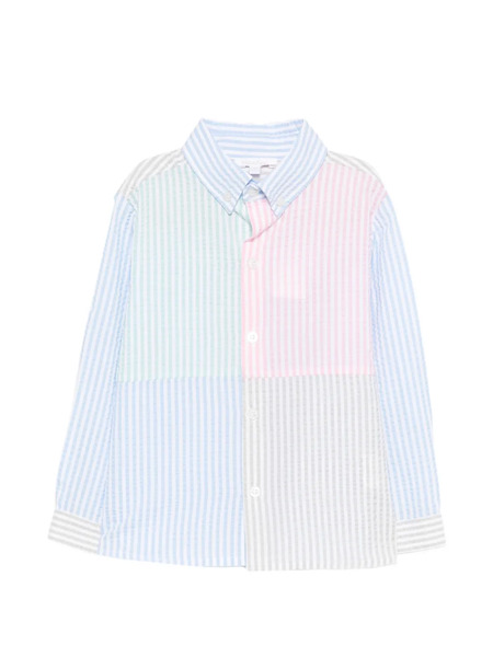  Patachou Striped-pattern Colour-block Shirt - Blue 