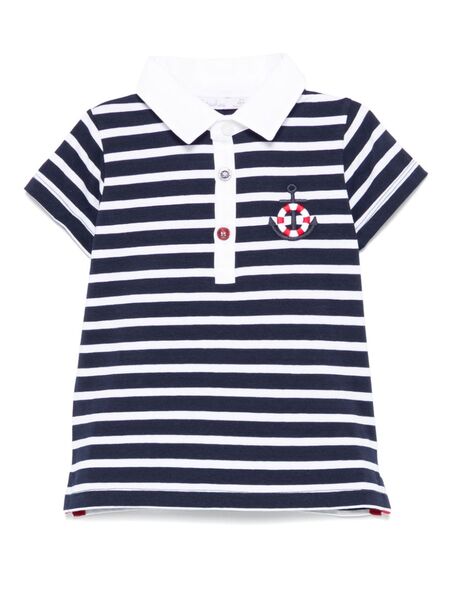  Patachou Striped Polo Shirt - Blue 