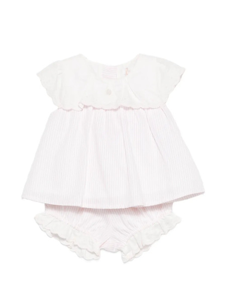  Patachou Striped Ruffled Shorts Set - White 