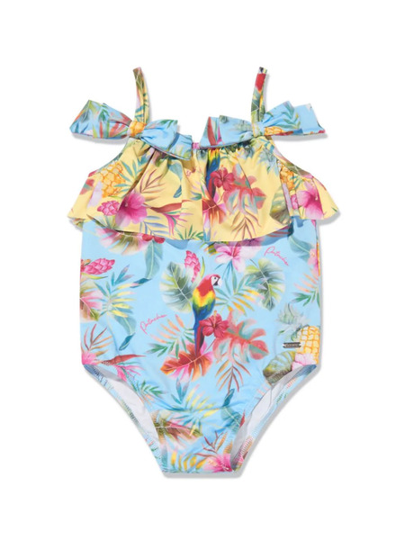  Patachou Tropical-print Ruffled Swimsuit - Blue 