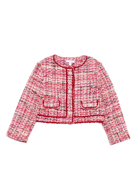  Patachou Tweed Embellished Jacket - Red 