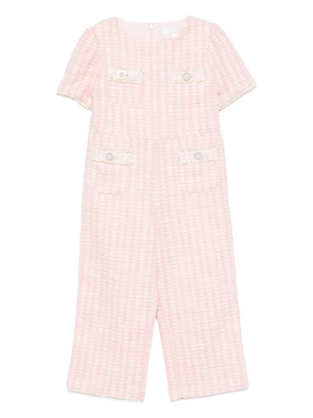  Patachou Tweed Pearl-embellished Jumpsuit - Pink 