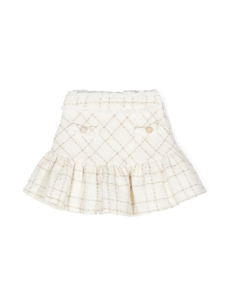  Patachou Tweed Ruffled Skirt - Neutrals 