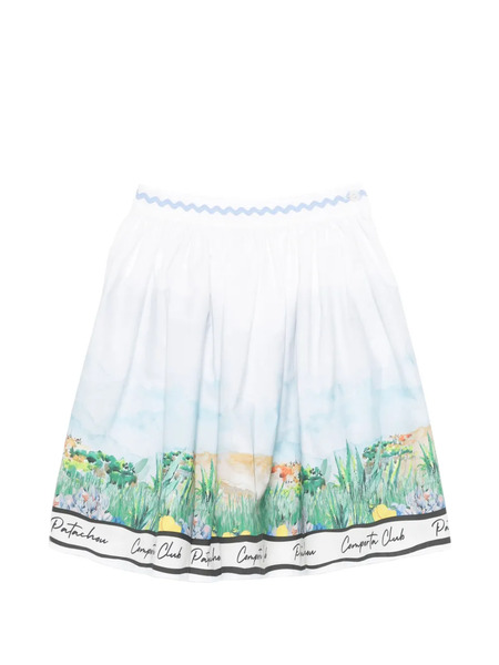  Patachou Village-print Skirt - White 