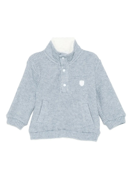  Patachou Waffle-knit Henley Top - Blue 