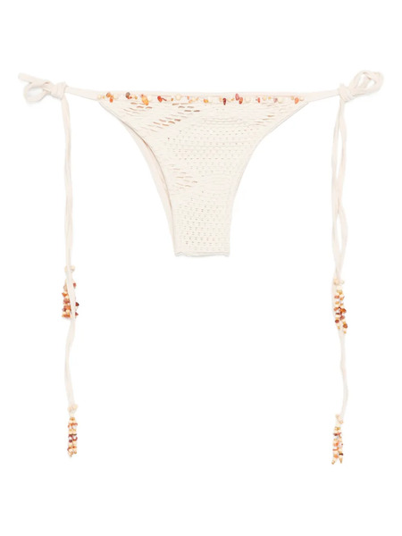  Patbo Beaded Tie Bikini Bottom - Neutrals 