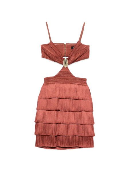  Patbo Cut-out Fringed Mini Dress - Brown 