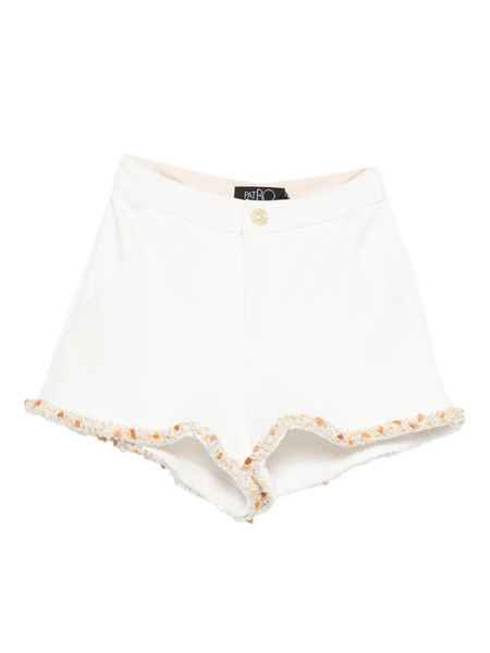  Patbo Embellished Trim Shorts - White 