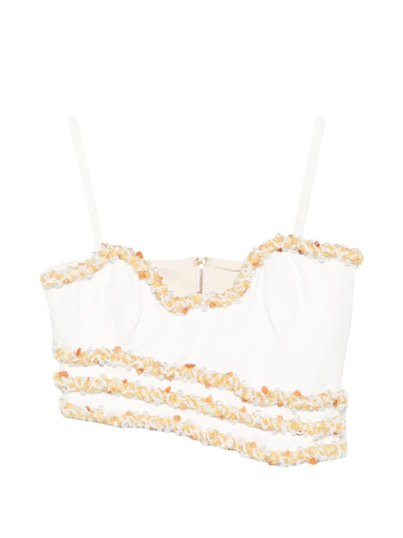  Patbo Jade Embellished Crop Top - Neutrals 