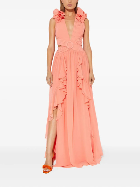  Patbo Ruffled-hem Maxi Dress - Orange 