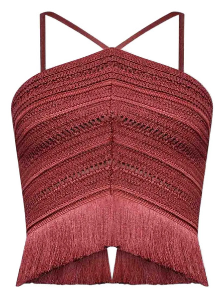  Patbo X Camila Coelho Amber Fringed Top - Brown 
