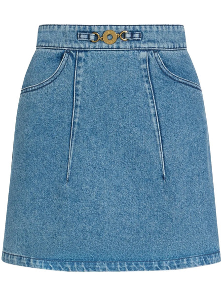  Patou A-line Denim Mini Skirt - Blue 