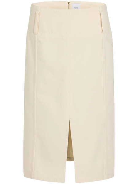  Patou Belted Denim Midi Skirt - Neutrals 