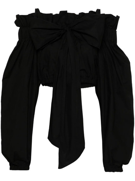  Patou Bow-detail Crop Top - Black 