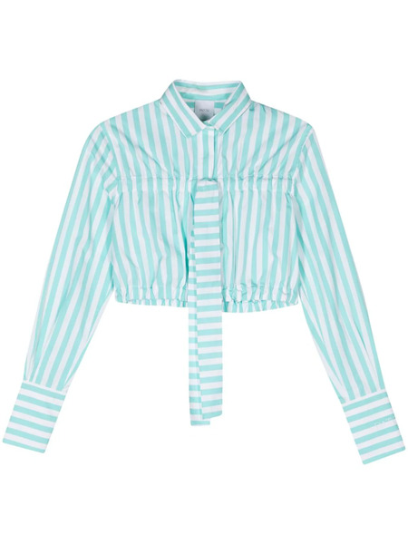  Patou Bow-detail Striped Shirt - Green 