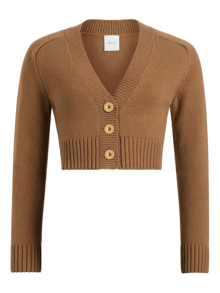  Patou Button-embellished Elbow-patch Cardigan - Brown 
