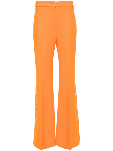  Patou Button-hem Flared Wool Trousers - Orange 