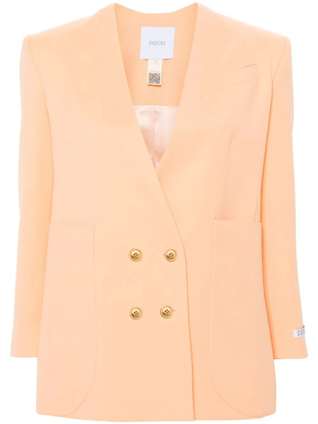  Patou Collarless Double-breasted Blazer - Orange 