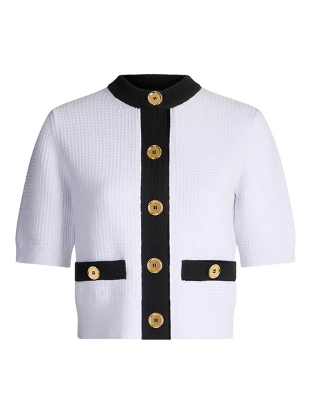  Patou Collarless Textured Top - White 