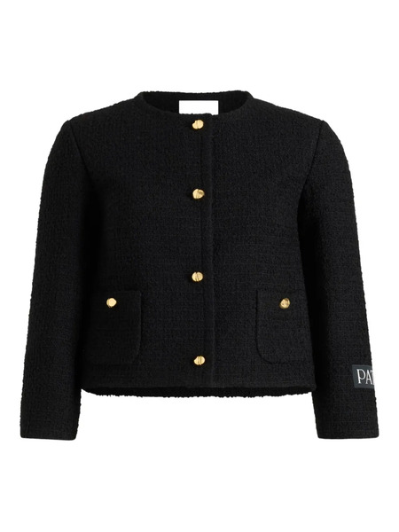  Patou Collarless Tweed Jacket - Black 